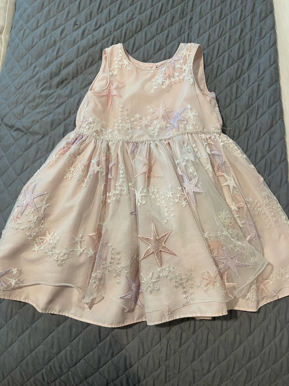 Pippa & Julie Pale Pink Star Appliqué Party Dress